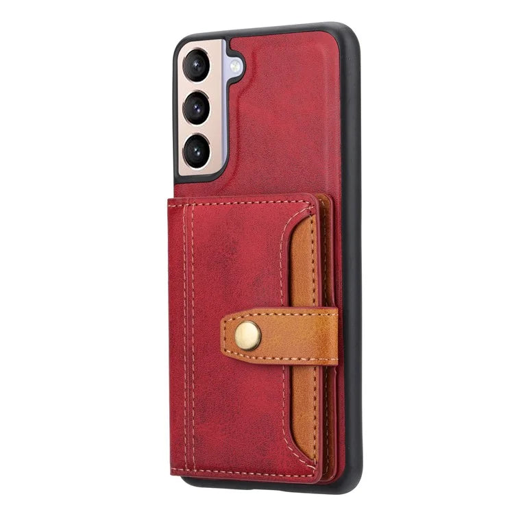 Cell Phone Case for Samsung Galaxy S24+ , Calf Texture Card Holder PU Leather+TPU Cover