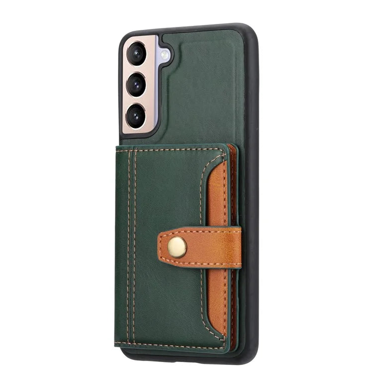 Cell Phone Case for Samsung Galaxy S24+ , Calf Texture Card Holder PU Leather+TPU Cover