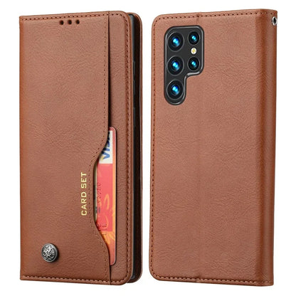 For Samsung Galaxy S24 Ultra Cell Phone Case Magnetic Closing PU Leather Stand Cover
