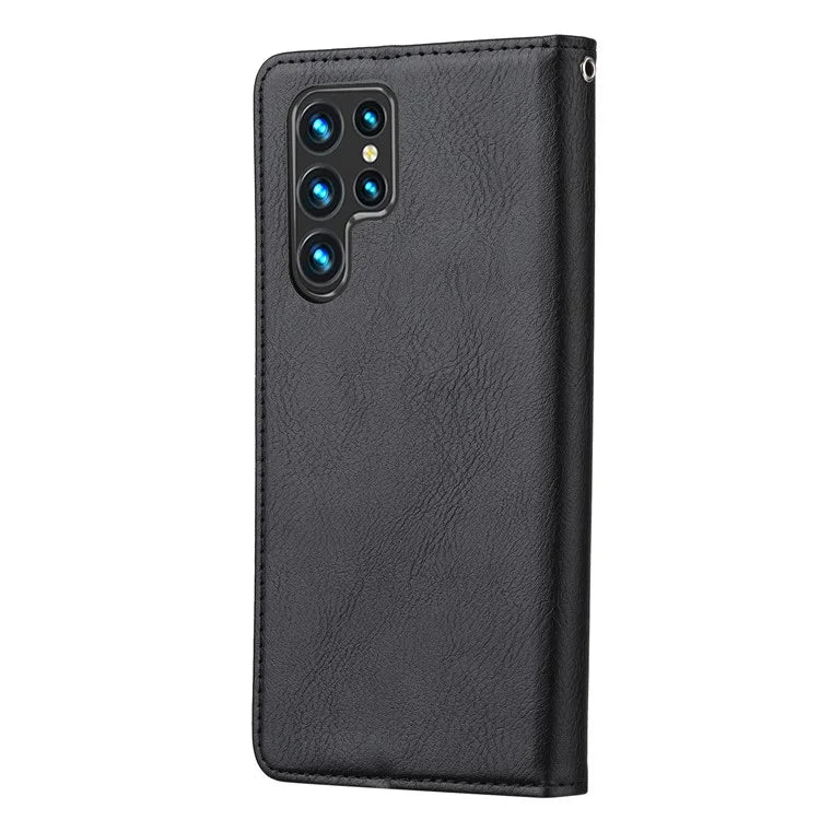 For Samsung Galaxy S24 Ultra Cell Phone Case Magnetic Closing PU Leather Stand Cover