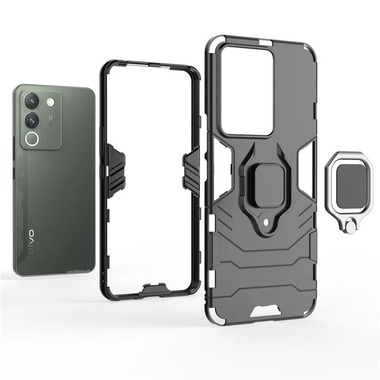 Case for vivo V29e (Global) 5G with Ring Holder Kickstand PC+TPU Phone Cover