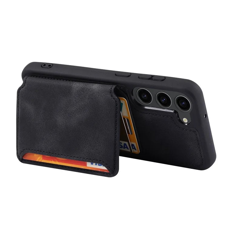For Samsung Galaxy S24+ Leather Case Skin-touch RFID Blocking Wallet Phone Cover