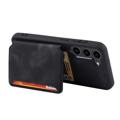 For Samsung Galaxy S24+ Leather Case Skin-touch RFID Blocking Wallet Phone Cover