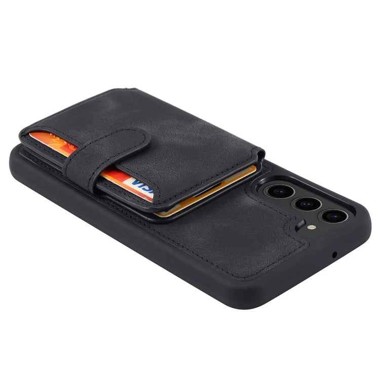 For Samsung Galaxy S24+ Leather Case Skin-touch RFID Blocking Wallet Phone Cover