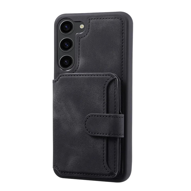 For Samsung Galaxy S24+ Leather Case Skin-touch RFID Blocking Wallet Phone Cover