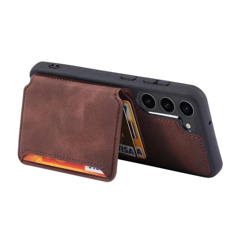 For Samsung Galaxy S24+ Leather Case Skin-touch RFID Blocking Wallet Phone Cover
