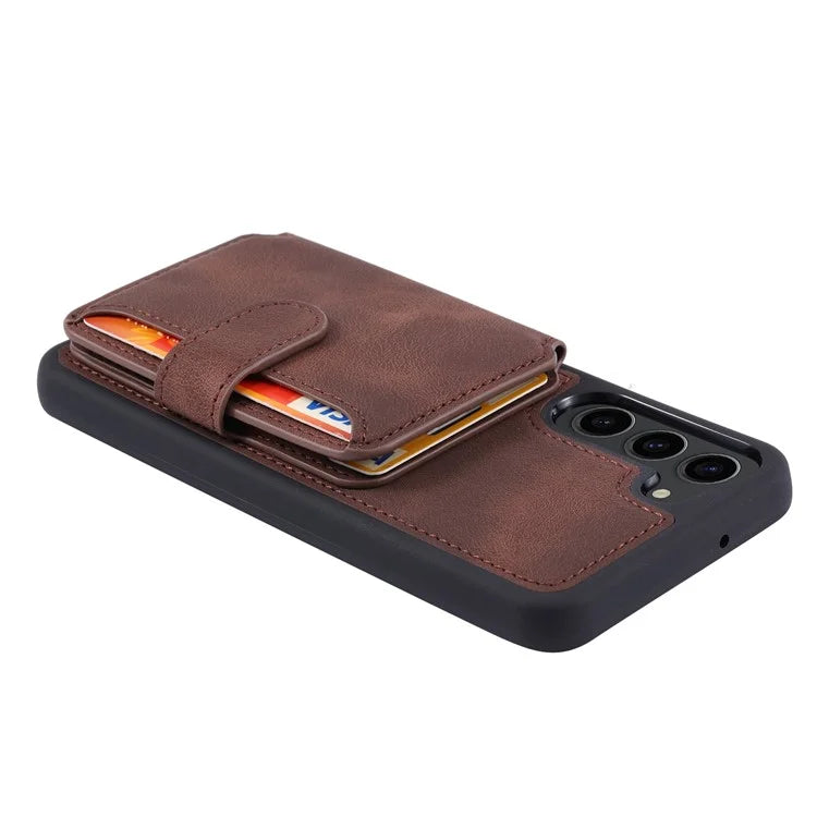 For Samsung Galaxy S24+ Leather Case Skin-touch RFID Blocking Wallet Phone Cover