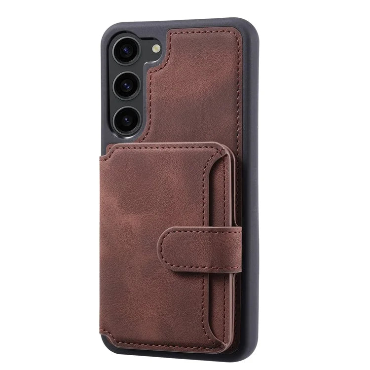For Samsung Galaxy S24+ Leather Case Skin-touch RFID Blocking Wallet Phone Cover