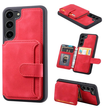For Samsung Galaxy S24+ Leather Case Skin-touch RFID Blocking Wallet Phone Cover