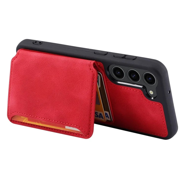 For Samsung Galaxy S24+ Leather Case Skin-touch RFID Blocking Wallet Phone Cover