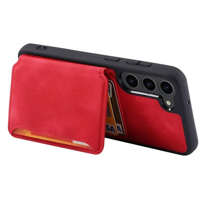 For Samsung Galaxy S24+ Leather Case Skin-touch RFID Blocking Wallet Phone Cover