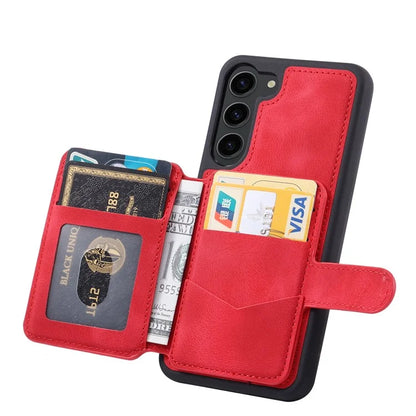 For Samsung Galaxy S24+ Leather Case Skin-touch RFID Blocking Wallet Phone Cover
