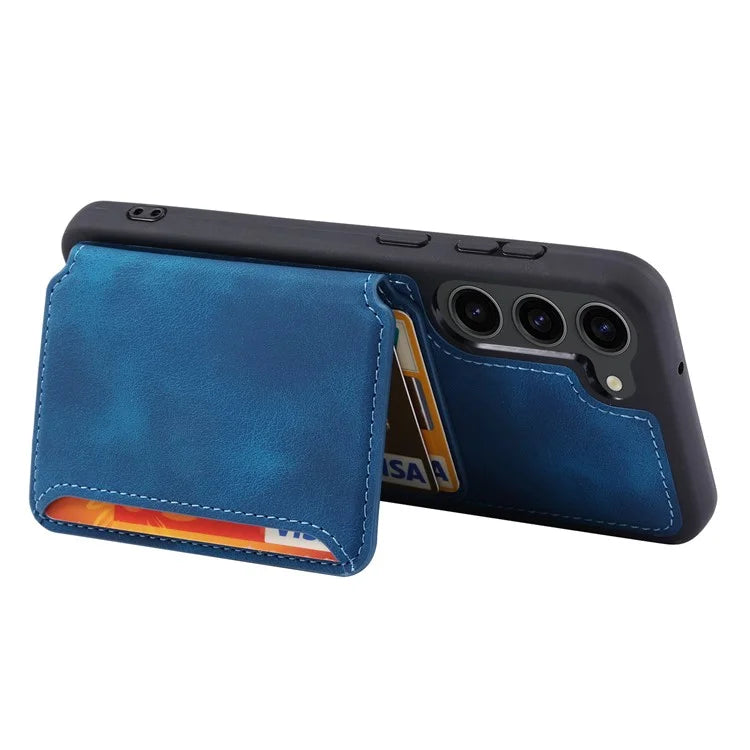 For Samsung Galaxy S24+ Leather Case Skin-touch RFID Blocking Wallet Phone Cover
