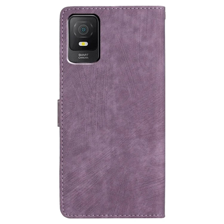 For TCL 403 Case Skin-touch Wallet Leather Phone Cover with Hand Strap