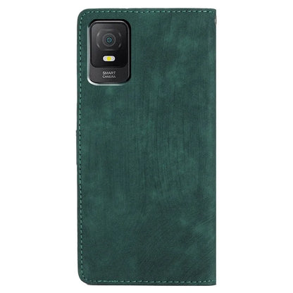 For TCL 403 Case Skin-touch Wallet Leather Phone Cover with Hand Strap
