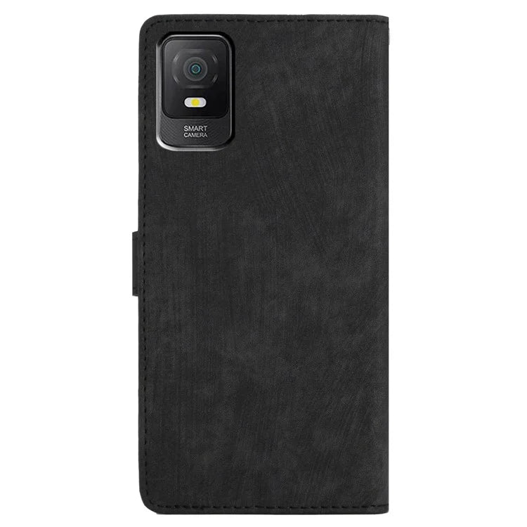 For TCL 403 Case Skin-touch Wallet Leather Phone Cover with Hand Strap