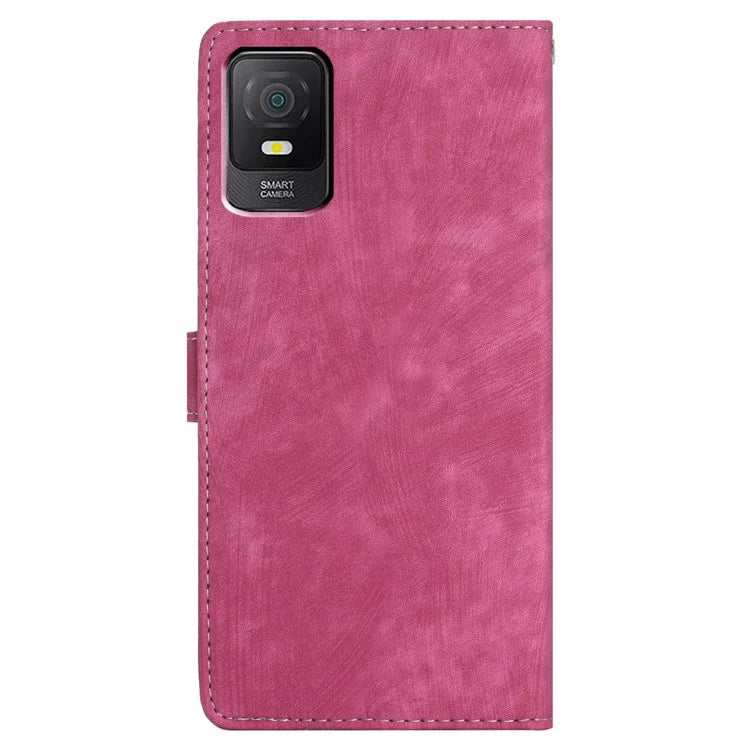 For TCL 403 Case Skin-touch Wallet Leather Phone Cover with Hand Strap