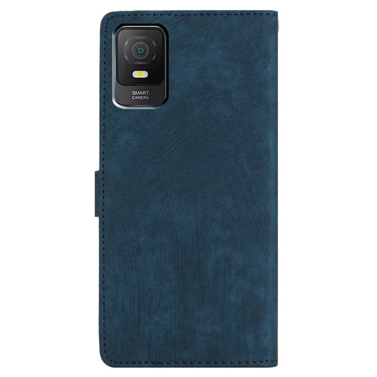 For TCL 403 Case Skin-touch Wallet Leather Phone Cover with Hand Strap