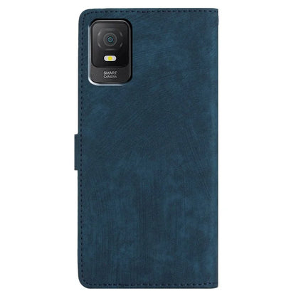 For TCL 403 Case Skin-touch Wallet Leather Phone Cover with Hand Strap