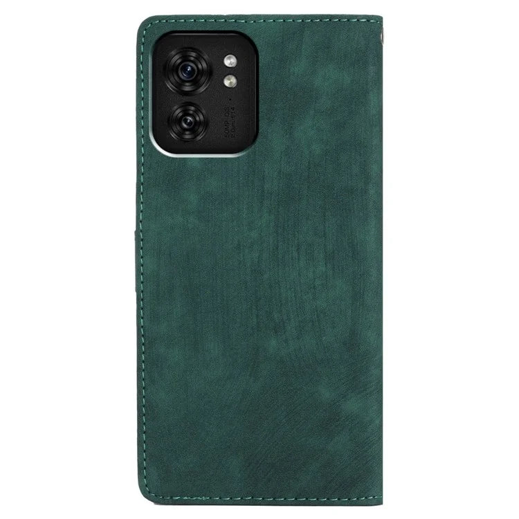 For Motorola Edge 40 5G Case Skin-touch PU Leather+TPU Phone Cover with Hand Strap