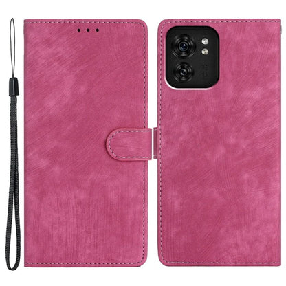 For Motorola Edge 40 5G Case Skin-touch PU Leather+TPU Phone Cover with Hand Strap