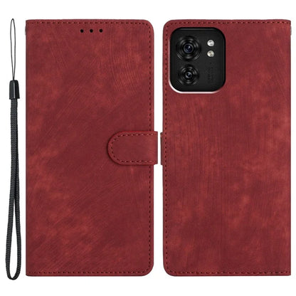 For Motorola Edge 40 5G Case Skin-touch PU Leather+TPU Phone Cover with Hand Strap