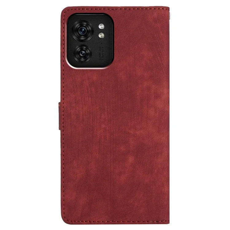 For Motorola Edge 40 5G Case Skin-touch PU Leather+TPU Phone Cover with Hand Strap