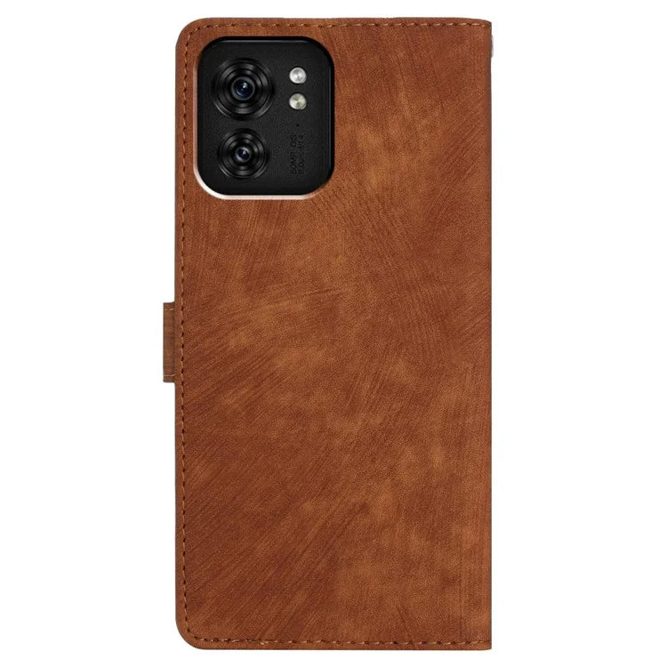 For Motorola Edge 40 5G Case Skin-touch PU Leather+TPU Phone Cover with Hand Strap