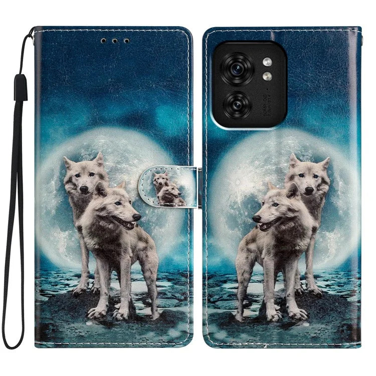 For Motorola Edge 40 5G Artistic Printing Leather Wallet Case