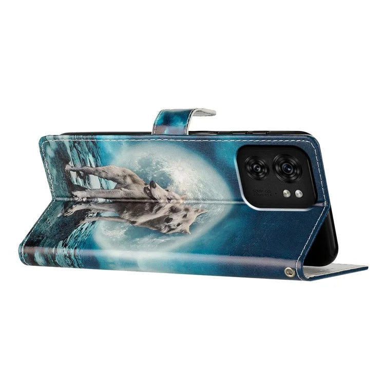 For Motorola Edge 40 5G Artistic Printing Leather Wallet Case