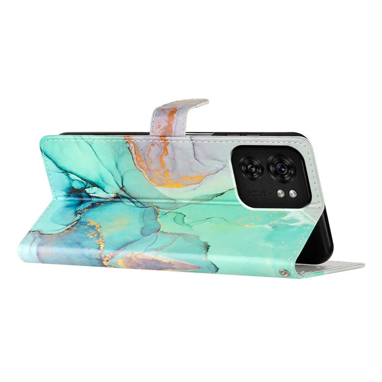 For Motorola Edge 40 5G Artistic Printing Leather Wallet Case