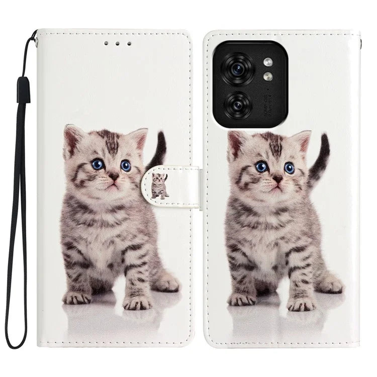 For Motorola Edge 40 5G Artistic Printing Leather Wallet Case