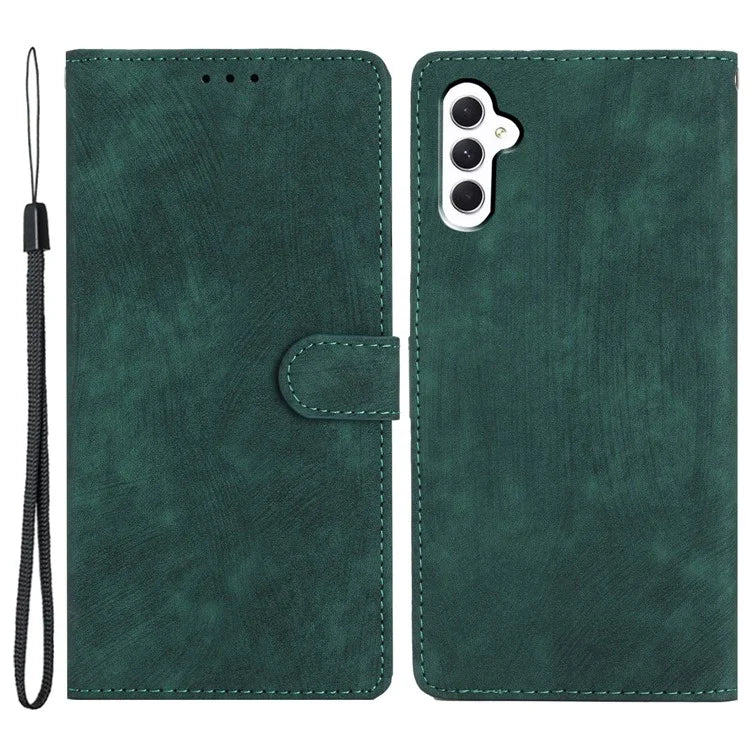 Leather Case for Samsung Galaxy A55 5G Shell Solid Color Stand Wallet Phone Cover