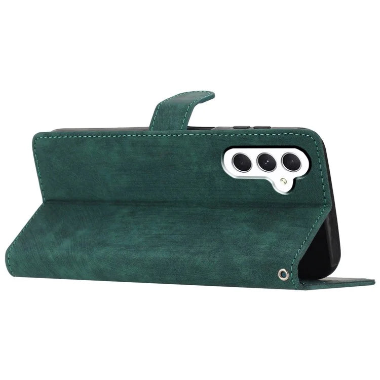 Leather Case for Samsung Galaxy A55 5G Shell Solid Color Stand Wallet Phone Cover