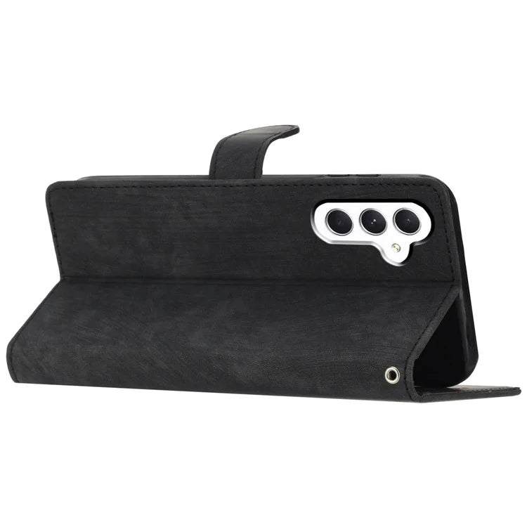 Leather Case for Samsung Galaxy A55 5G Shell Solid Color Stand Wallet Phone Cover