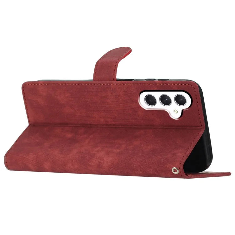 Leather Case for Samsung Galaxy A55 5G Shell Solid Color Stand Wallet Phone Cover