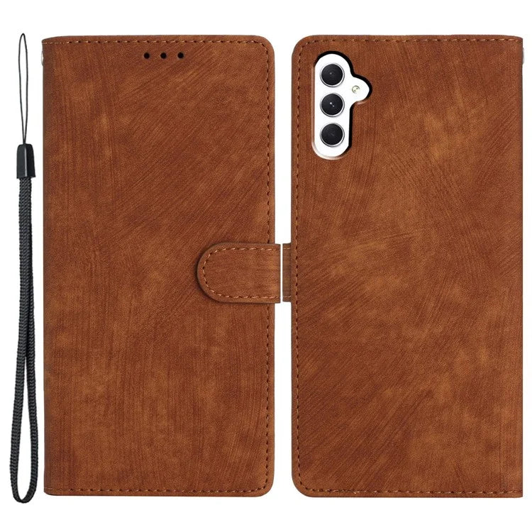 Leather Case for Samsung Galaxy A55 5G Shell Solid Color Stand Wallet Phone Cover