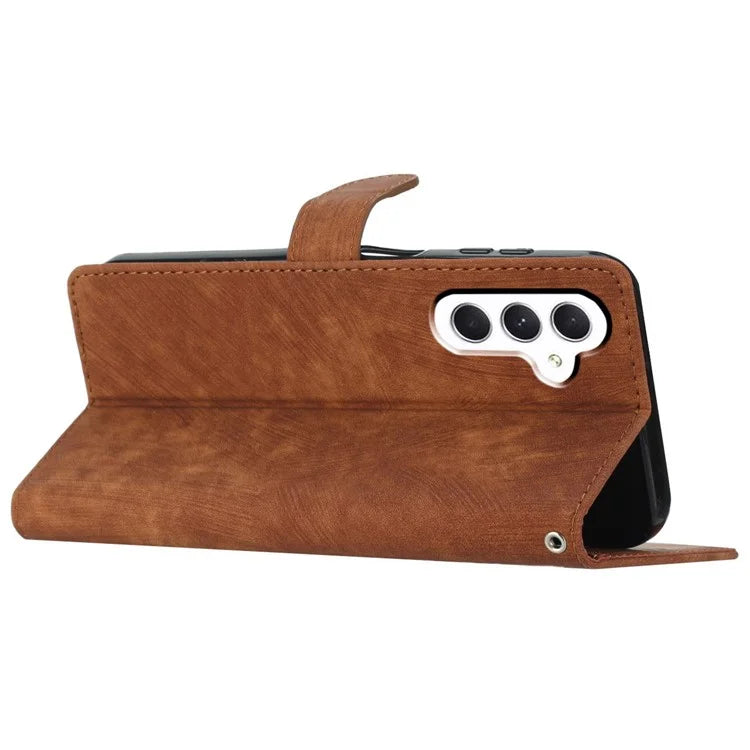 Leather Case for Samsung Galaxy A55 5G Shell Solid Color Stand Wallet Phone Cover