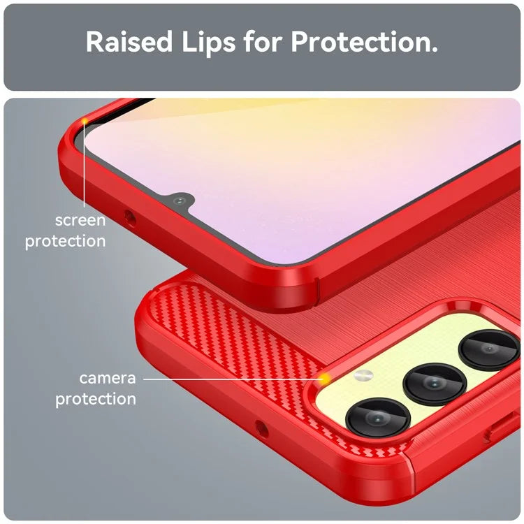 For Samsung Galaxy A25 5G (Global) (161.0 x 76.5 x 8.3mm) Brushed Cell Phone Case Anti-Scratch TPU Phone Cover