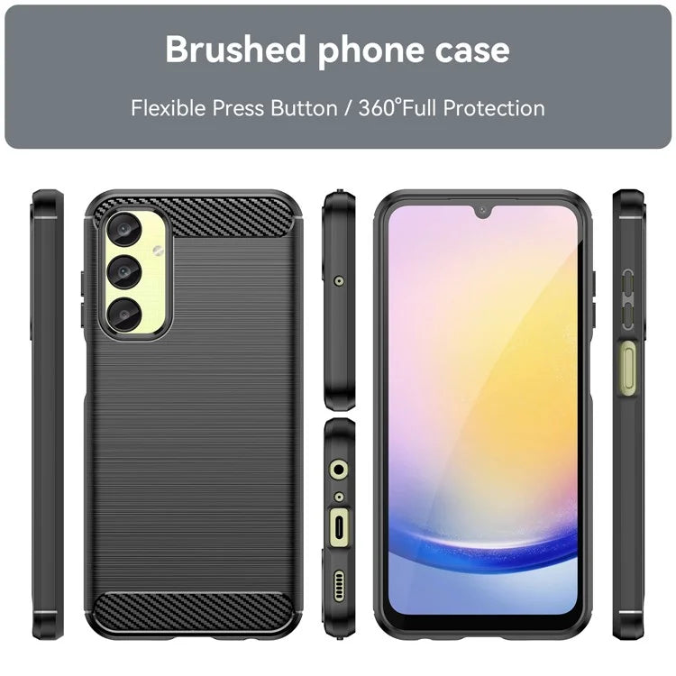 For Samsung Galaxy A25 5G (Global) (161.0 x 76.5 x 8.3mm) Brushed Cell Phone Case Anti-Scratch TPU Phone Cover