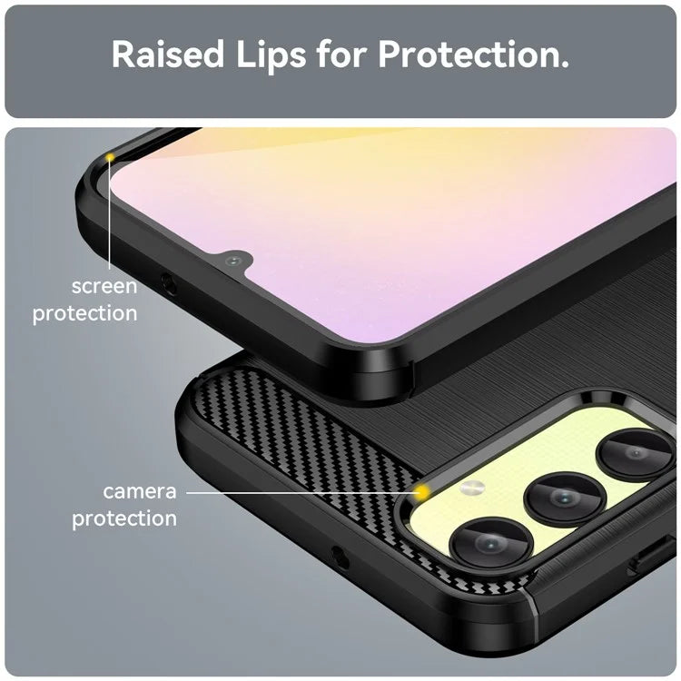 For Samsung Galaxy A25 5G (Global) (161.0 x 76.5 x 8.3mm) Brushed Cell Phone Case Anti-Scratch TPU Phone Cover