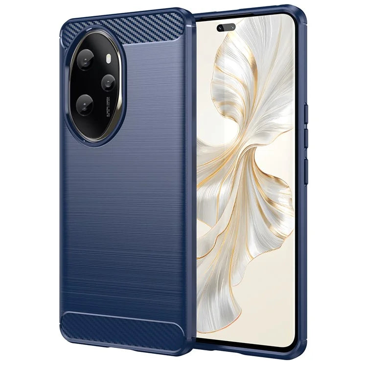 For Honor 100 Pro 5G Case Carbon Fiber Brushed TPU Phone Cover