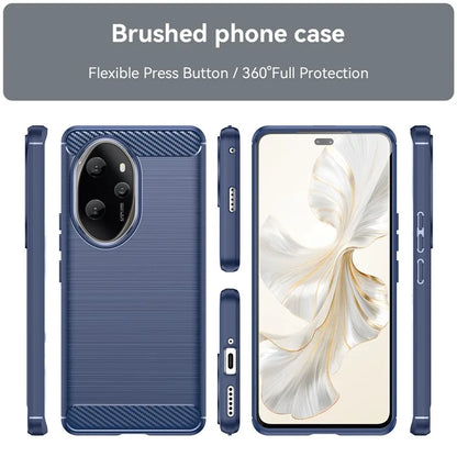 For Honor 100 Pro 5G Case Carbon Fiber Brushed TPU Phone Cover