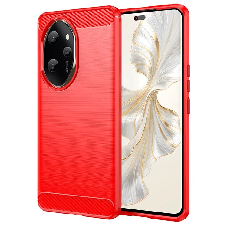 For Honor 100 Pro 5G Case Carbon Fiber Brushed TPU Phone Cover
