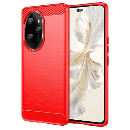 For Honor 100 Pro 5G Case Carbon Fiber Brushed TPU Phone Cover