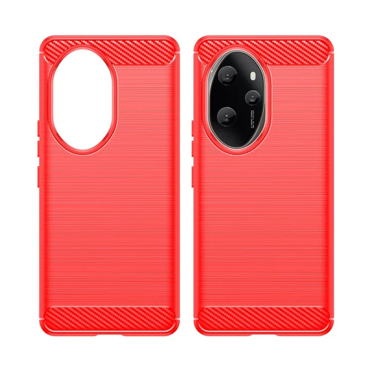 For Honor 100 Pro 5G Case Carbon Fiber Brushed TPU Phone Cover