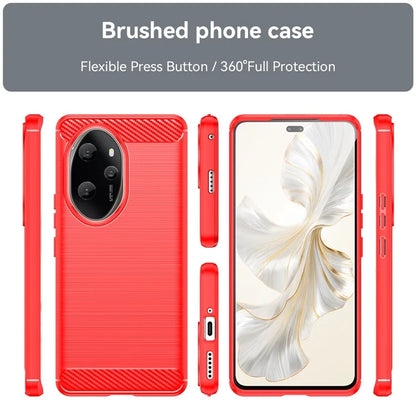 For Honor 100 Pro 5G Case Carbon Fiber Brushed TPU Phone Cover