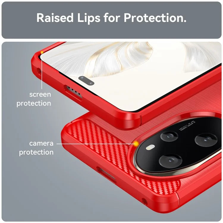 For Honor 100 Pro 5G Case Carbon Fiber Brushed TPU Phone Cover