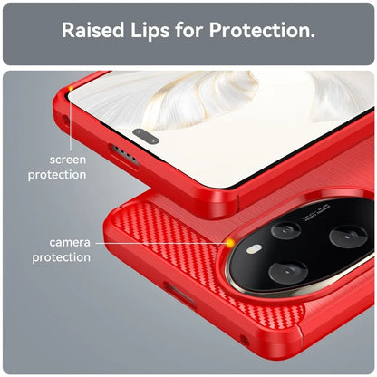 For Honor 100 Pro 5G Case Carbon Fiber Brushed TPU Phone Cover