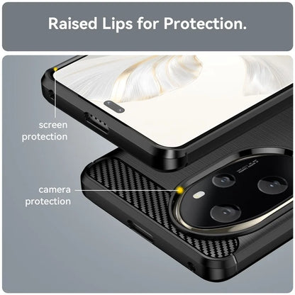 For Honor 100 Pro 5G Case Carbon Fiber Brushed TPU Phone Cover